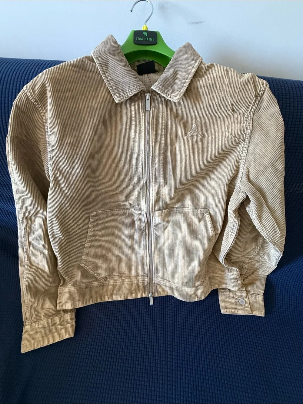 Jordan Men's Corduroy Accessory in Tan with Silver Jumpman Zipper